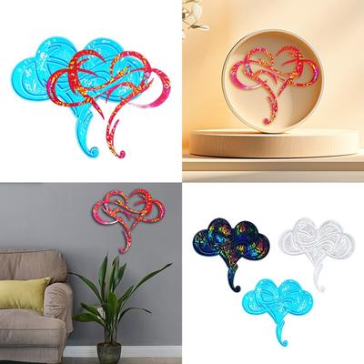 Настенная полимерная форма в форме сердца в форме сердца Святого Валентина, силиконовая форма, полустереоскопическая форма для литья эпоксидной смолы для ремесленного декора