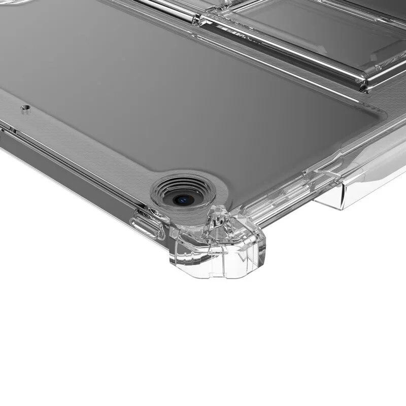 Прозрачная задняя крышка из ТПУ с подставкой для iPad 10.2 2021 2020 2019 (iPad 9, 8, 7 поколения) Чехол для карандашей 4 противоударные подушки безопасности