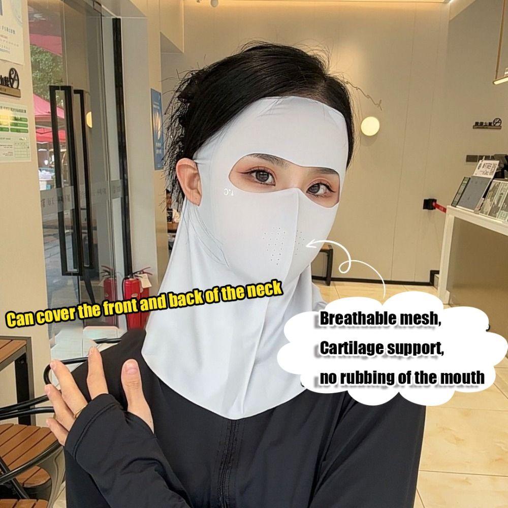 Full Face Sun Protection Mask UPF50+ Sunshade Face Mask Fashion Anti-UV Neck Scarf Summer