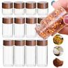 4pcs New 10/20/30ml Glass Bottle Wooden Lids Airtight Canisters Sealed Container Coffee Bean Glass Tube Kitchen