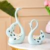 Prime Splendid Swan Figurine for Home Décor | Brings Good Luck and Spreads Positive Vibes - Pack of 2, Blue