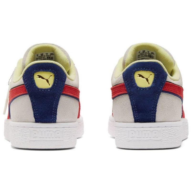 Puma Замшевые Декор8 Унисекс Низкие Легкие Износостойкие Сбалансированные Кожаные Скейт-Ботинки Белый Красный Синий 380534-01