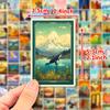 100 Stickers Landscape Poster Style Theme Stickers Shein World Landscape Poster Stickers