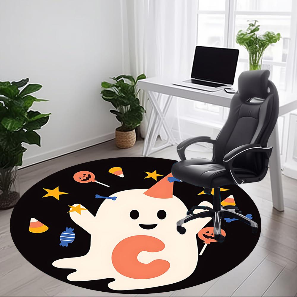1PC Halloween Ghost Chair Carpet for Office, Indoor Non-Slip Washable Carpet, Soft Comfortable Mat For Office Room yy250930191
