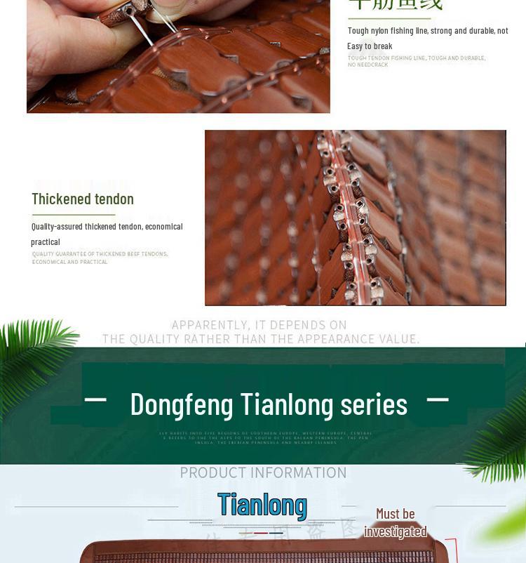 Mahjong Summer Bamboo Seat Mat for Dongfeng Tianlong Jiefang JH6P Deauman Trucks