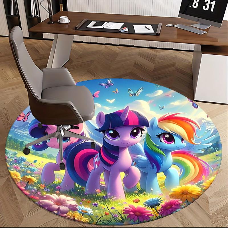 1 шт. My Little Pony Радуга Дэш Твайлайт Спаркл Принцесса Луна Круглый Ковер Коврик под Кресло Офисный Нескользящий Ковер Подарок на Фестиваль, Декор Дома Гостиная