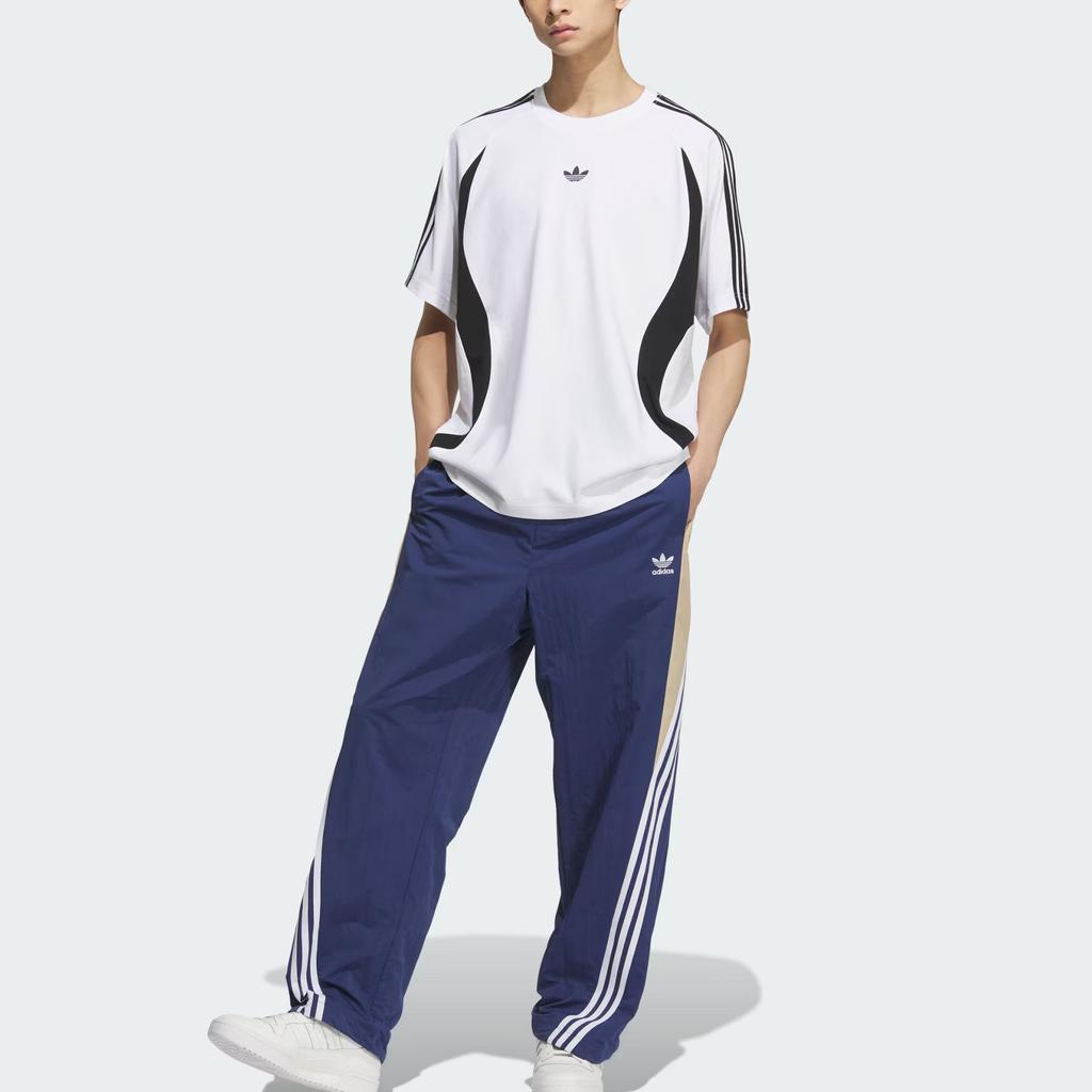 Adidas Оригинальная футболка Teamgeist с логотипом, цветной блок, в полоску, спортивная, с коротким рукавом, мужская, топы, белая, KB8966