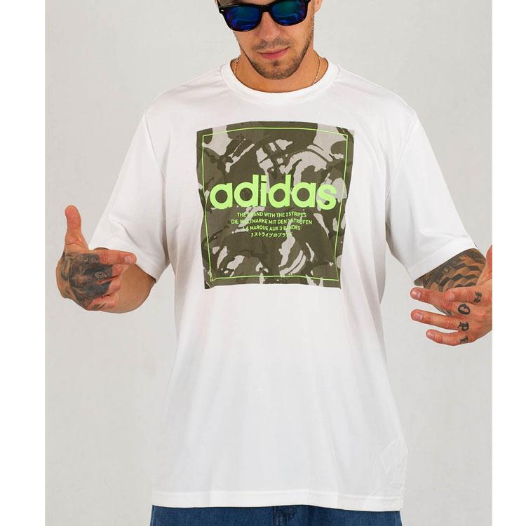 Adidas Мужские топы Camo Box Tee, белые GD5875
