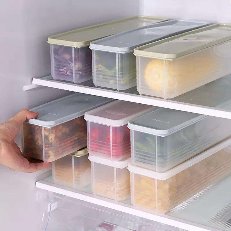 Airtight Plastic Food Storage Containers With Lids For Kitchen Pantry Organizer Long Rectangular Box For Cereal Pasta Vegetables