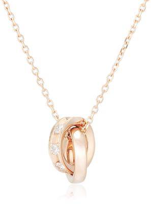 Двойная петля бриллиантовое ожерелье из розового золота K18 110641123136 4℃ (Море Йондо) (PG)