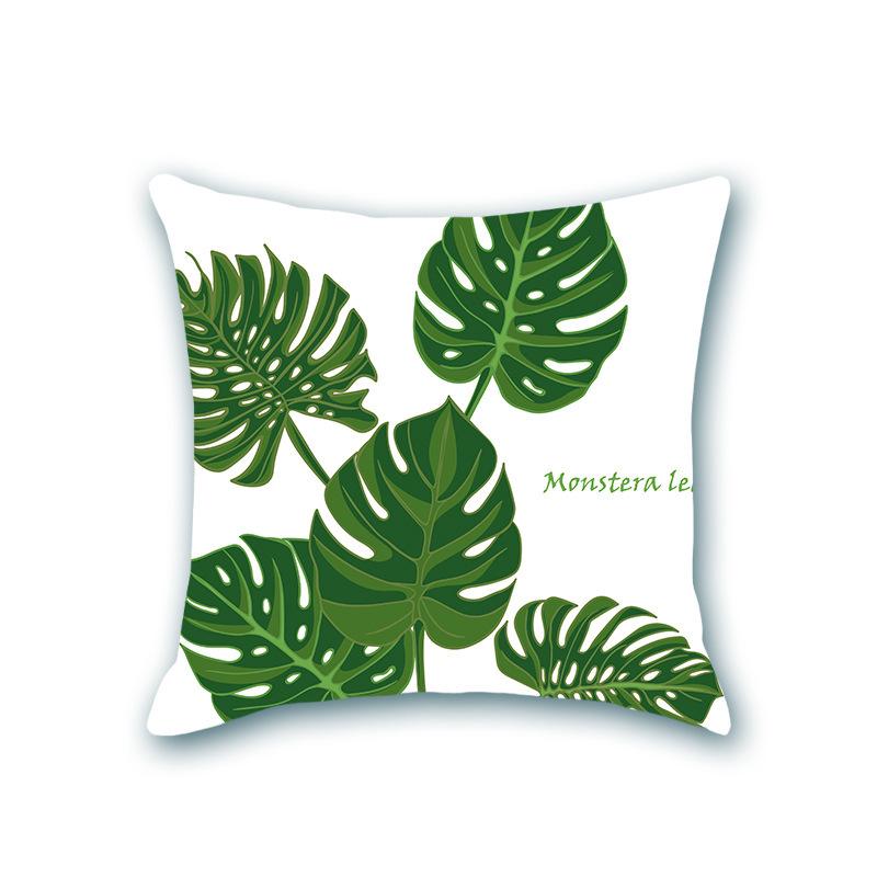 New Plant Print Decorative Imitation Super Soft Pillow Case Nordic Floral Sofa Office Bedside Cushion Cover