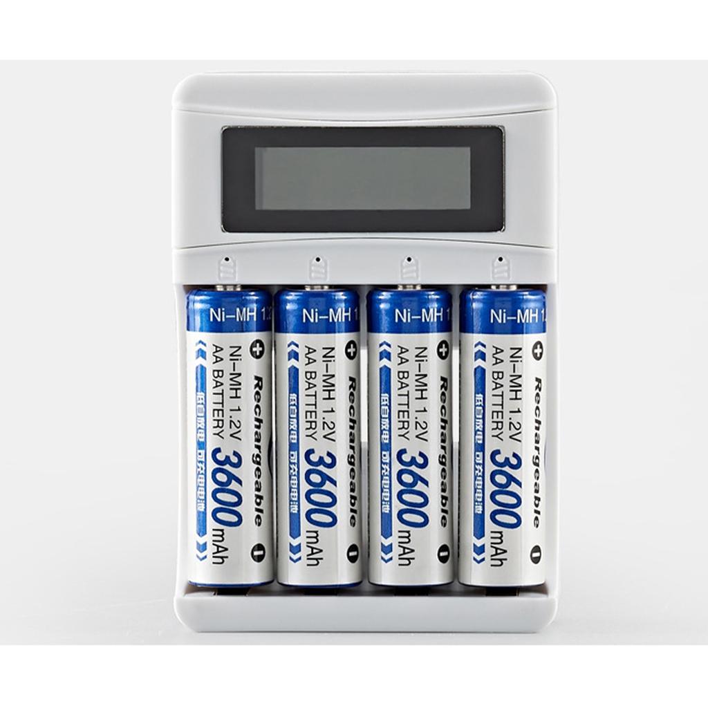 Зарядное устройство на 4 слота с ЖК-дисплеем для Ni-MH аккумуляторной батареи AA AAA Smart Rechargeable