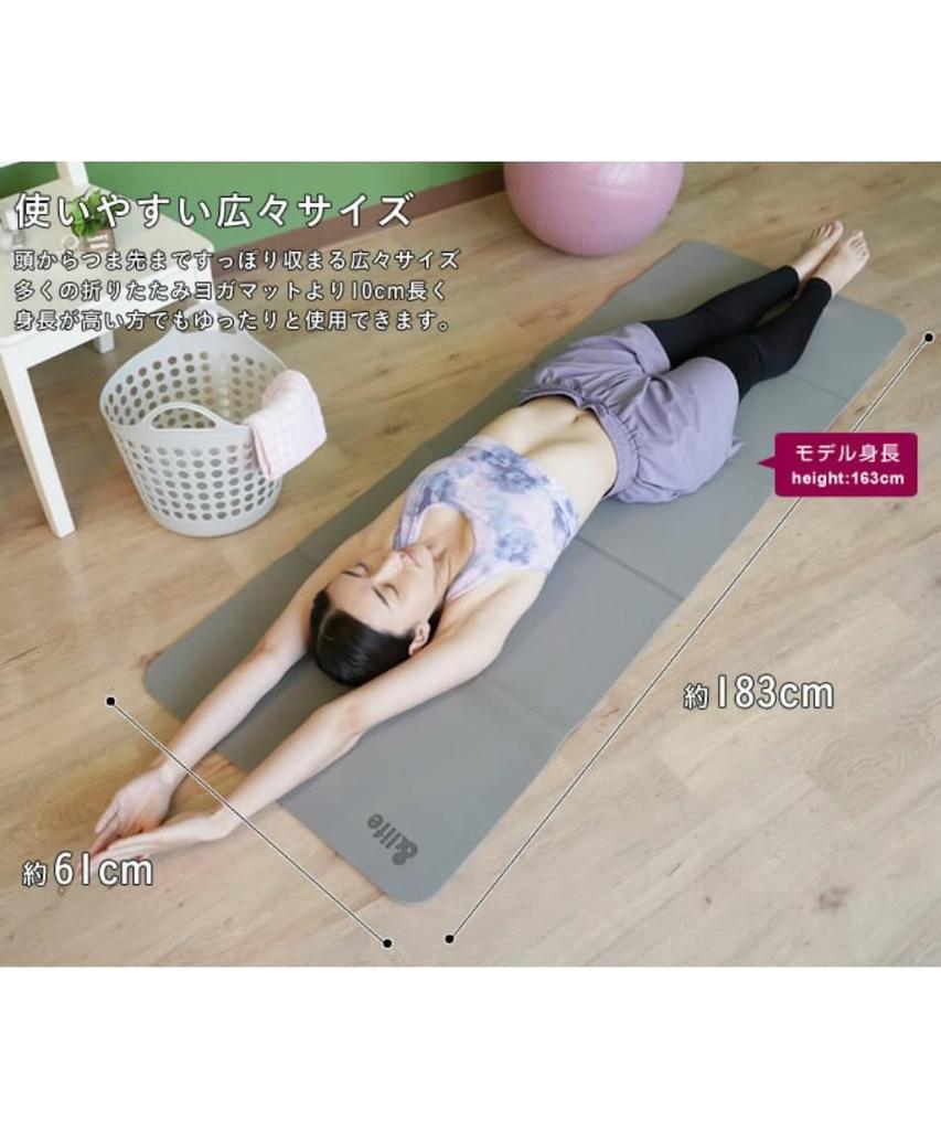 AndLife Folding Yoga Mat with Storage 6mm Thick TPE Navy Bag, Material, AL610303B01,