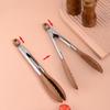 Cooking Tongs, Walnut Wood Tongs, Cooking Tongs, Stainless Steel Non-Slip Walnut Salad Tongs, Wooden Tongs Cookware