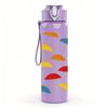 1PC Colorful Leaf Seamless Print 750ml Color Plastic Sports Water Bottle Leakproof Flip Straw Lid Suitable for Sports Office Home Use