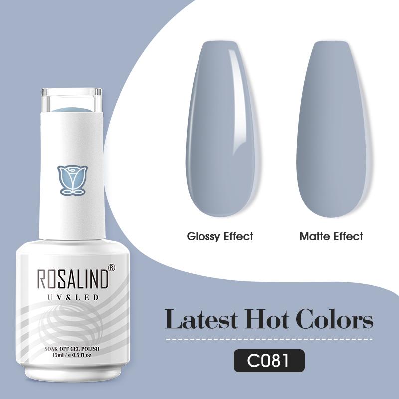 ROSALIND 15ml Shiny Stylish Gel Nail Polish Soak Off Pure Color LED/UV Lamp Nail Gel Bright For Nail Art Design 40 Colors