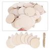 Unfinished Round Wood Slices with Holes Christmas DIY Craft Projects for Holiday Decorations, Natural Wood Ornaments for Tree Hanging