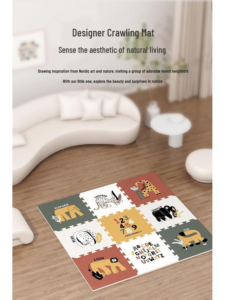 Beiyi Non-Toxic XPE Baby Crawling Mat: Thick, Odorless Foam for Infants and Kids.