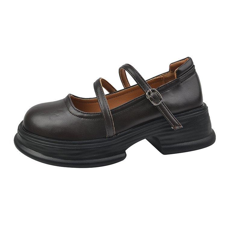 Модные и удобные женские мокасины с круглым носком Black Hundred с толстой подошвой. Женские летние туфли в стиле ретро в стиле Мэри Джейн.