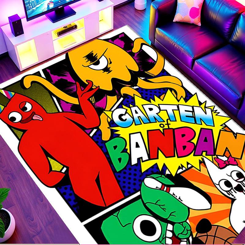Game Rainbow Friends Print Rug, Washable Floor Carpet, For Entryway Dorm Laundry Room Office Study, Home Decor Birthday Christmas Gift