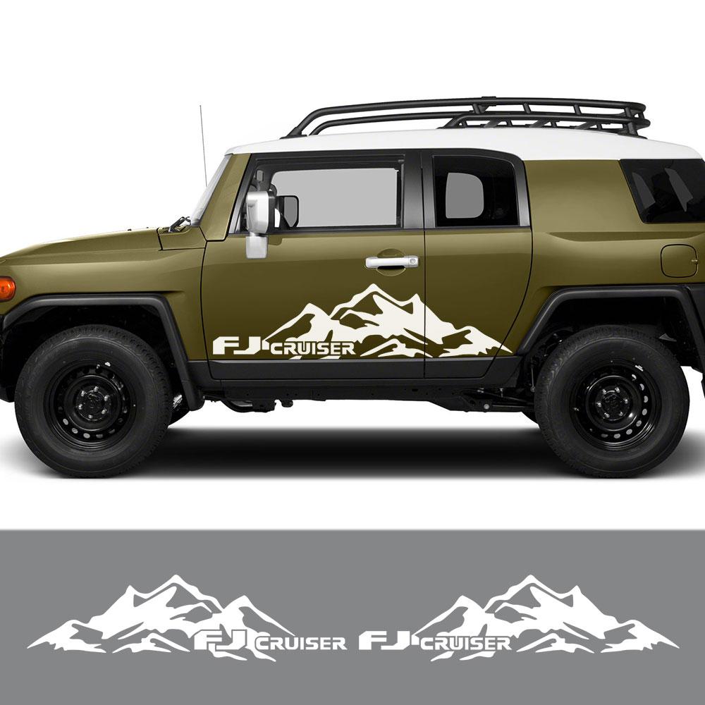 2 шт., боковые наклейки на дверь автомобиля для Toyota FJ Cruiser, авто декор кузова, стиль, горная графика, виниловые наклейки