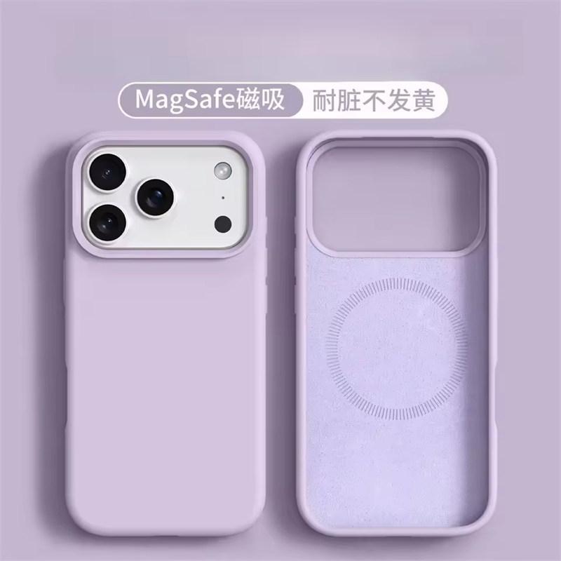 Магнитный чехол из жидкого силикона для MagSafe для IPhone 17 16 Pro Max 17 Ari 15 14 13 Однотонный Защита кожи Мягкая задняя крышка