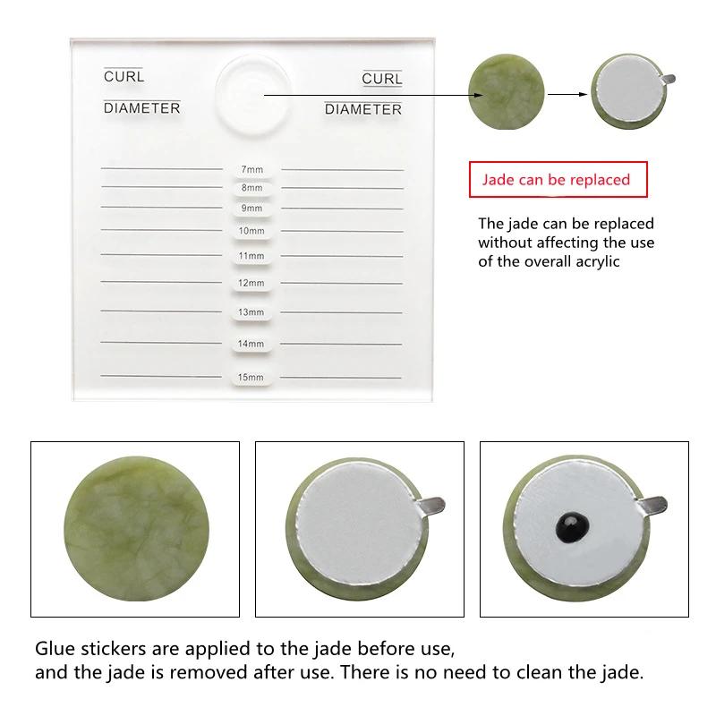 Funmix Grafting Eyelash Scale Plate Acrylic Double-sided Scale Eyelash Board Showcase Eyelashes Tool Containing 1pcs Jade
