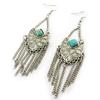 [N3707] - Silver Turquoise 'Navajos' Designer Earrings