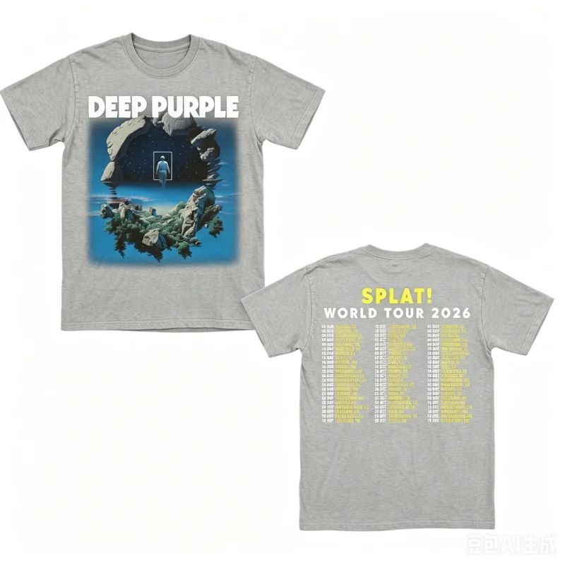 Deep Purple Группа SPLAT! МИРОВОЙ ТУР 2026 Печатная Футболка Унисекс Мужская Женская Футболка Y2k Популярная Повседневная Эксклюзивная Футболка для Фанатов