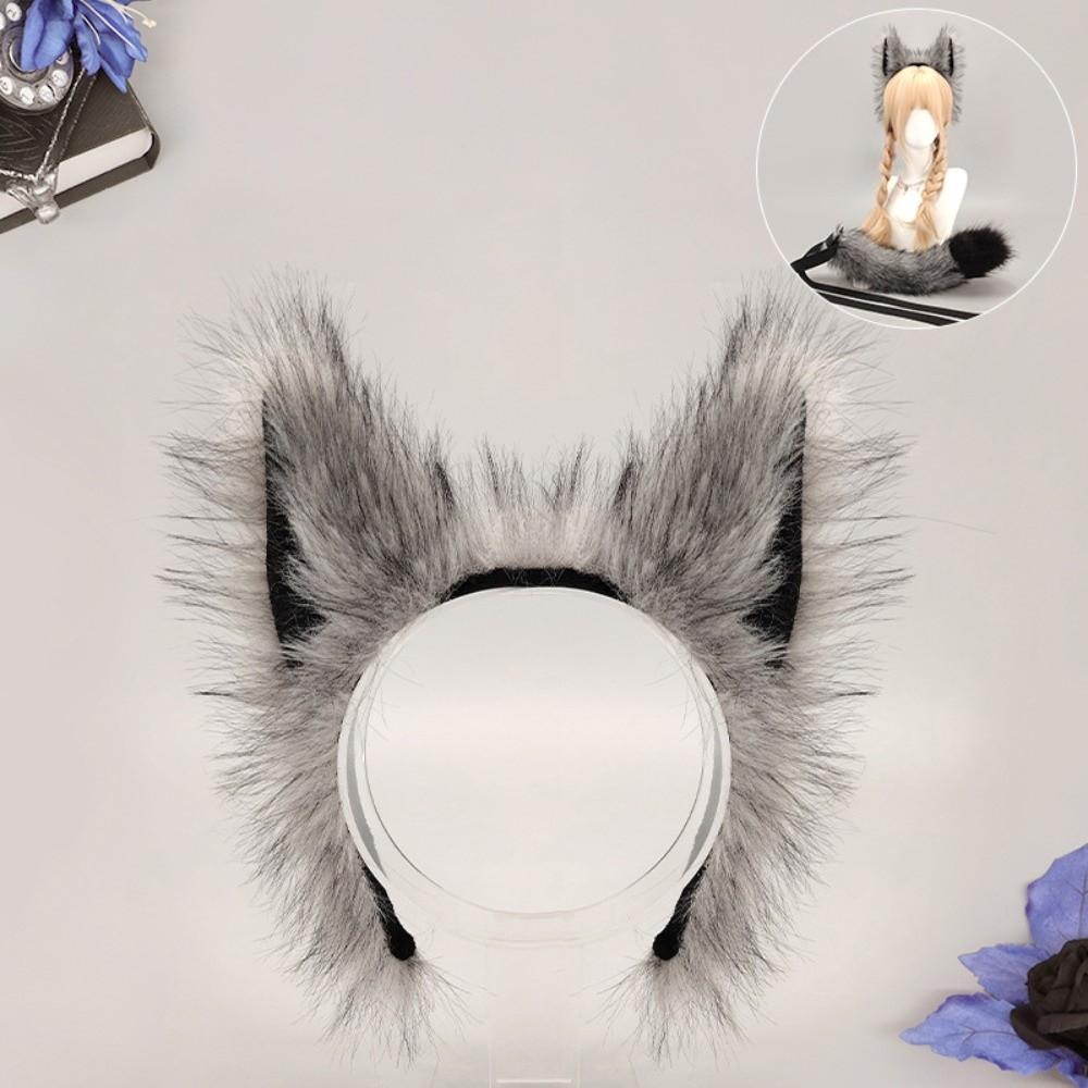 Plush Wolf Ear Hairband Faux Fur Arm Leg Warmers New Wolf Ears Headband Headwear
