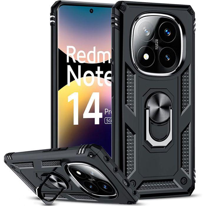 Coque de protection - E.F.CONNECTION - Pour Xiaomi Redmi Note 14 Pro 5G - Antichoc - Rigide Hybride - Noir