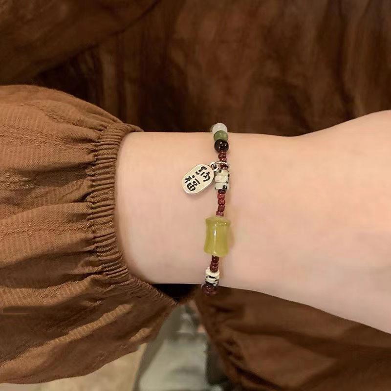 Модный стеклянный браслет с бусинами для женщин, уникальный дизайн лета 2024 года