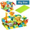 90-200PCS DIY Assembly Marble Race Run Big Block Construction Building Blocks Funnel Slide Bricks Educational Toys For