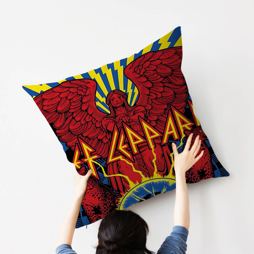 Classic Band D-Def L-Leppard Personalized Picture Text Home Decorative Pillows Household Gifts 45X45Cm