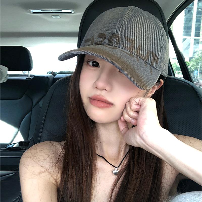 Шляпа с кошачьими ушками, женская, уличная, солнцезащитные очки, кепка с козырьком, ретро, выстиранная, ковбойская кепка