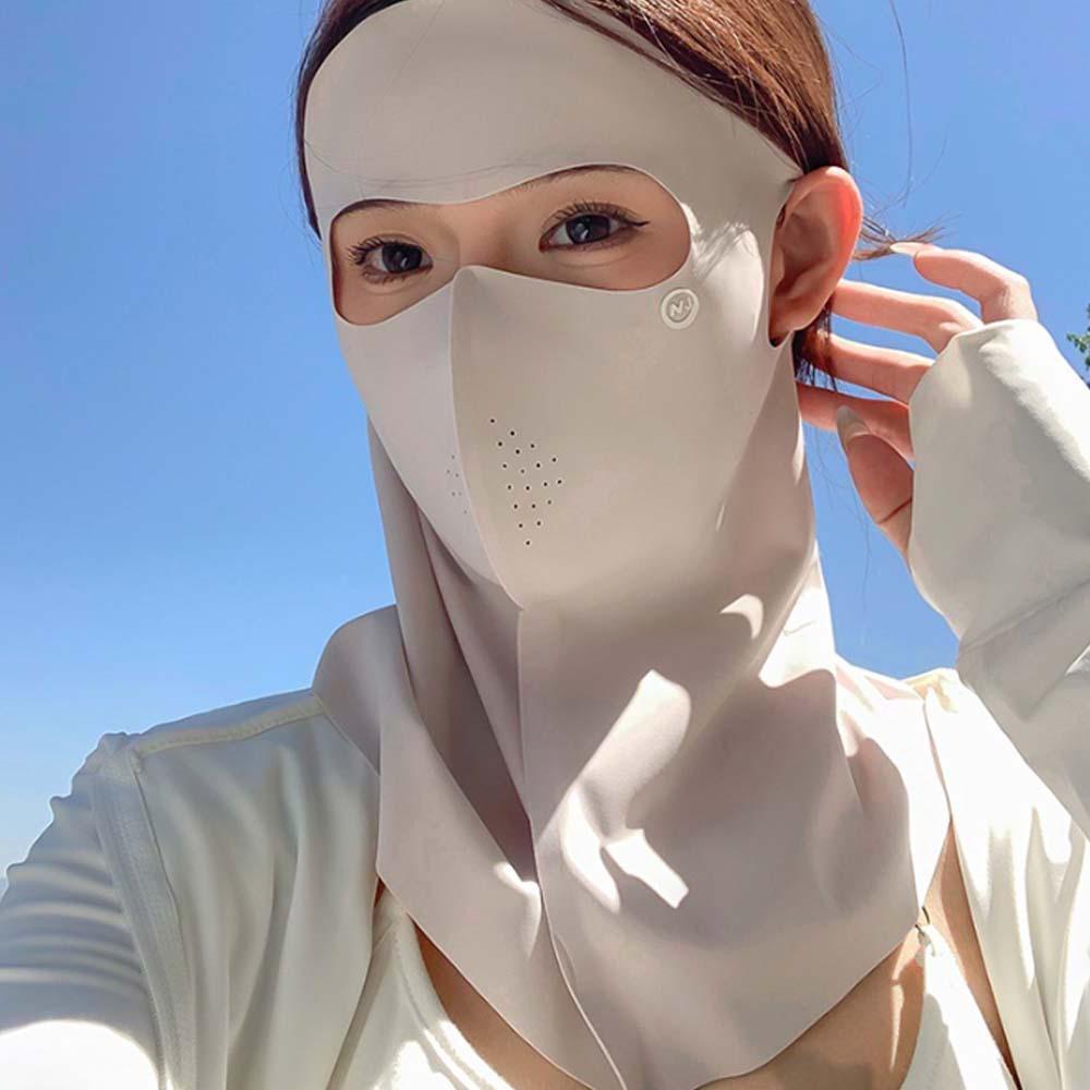 Дышащая одежда для лица из ледяного шелка, бесследная, защита от солнца для лица UPF50+, солнцезащитная маска, женская