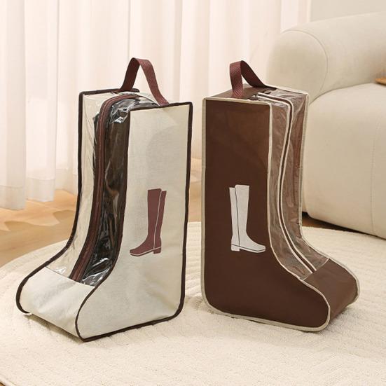 1/2Pcs Shoe Storage Bags with Handle Zipper Closure Transparent Visual Design Waterproof Dustproof
