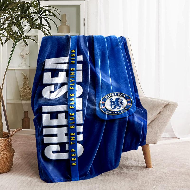 1pc Blanket - Chelsea FC logo Print Design, Lightweight Blanket for Sofa, Bed- Soft &Warm, Gift for All Seasons