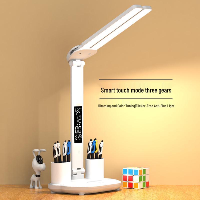 Multifunctional Desk Lamp with Eye Protection and Pen Holder for College Dorms