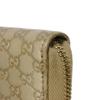 Used Guccissima Ribbon Zip-Around Wallet (9539) 388680 7940 Zip Around Micro GG Ribbon Champagne Gold Women's from