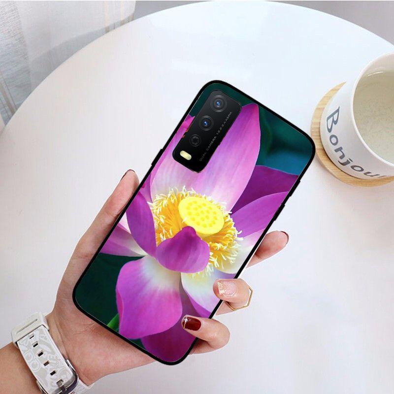 Funda ЦВЕТЫ ЛОТОСА чехол для телефона для vivo Y31 Y30 Y33S Y11S Y12S Y17 Y20 Y20S Y21 Y21S Y1S Y53S Y15 Y19 Y91C V23 5G чехлы