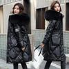 Winter Jacket Women Glossy Jacket Women's Winter Waist Slimming Warm Long Popular Coat
