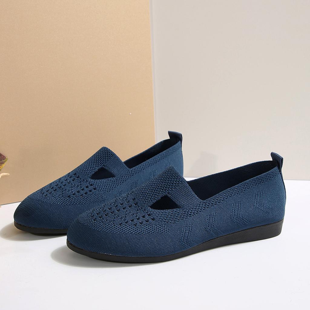 Summer Cloth Shoes, Women's Breathable Hollow Mesh Shoes, Casual Flat Shoes