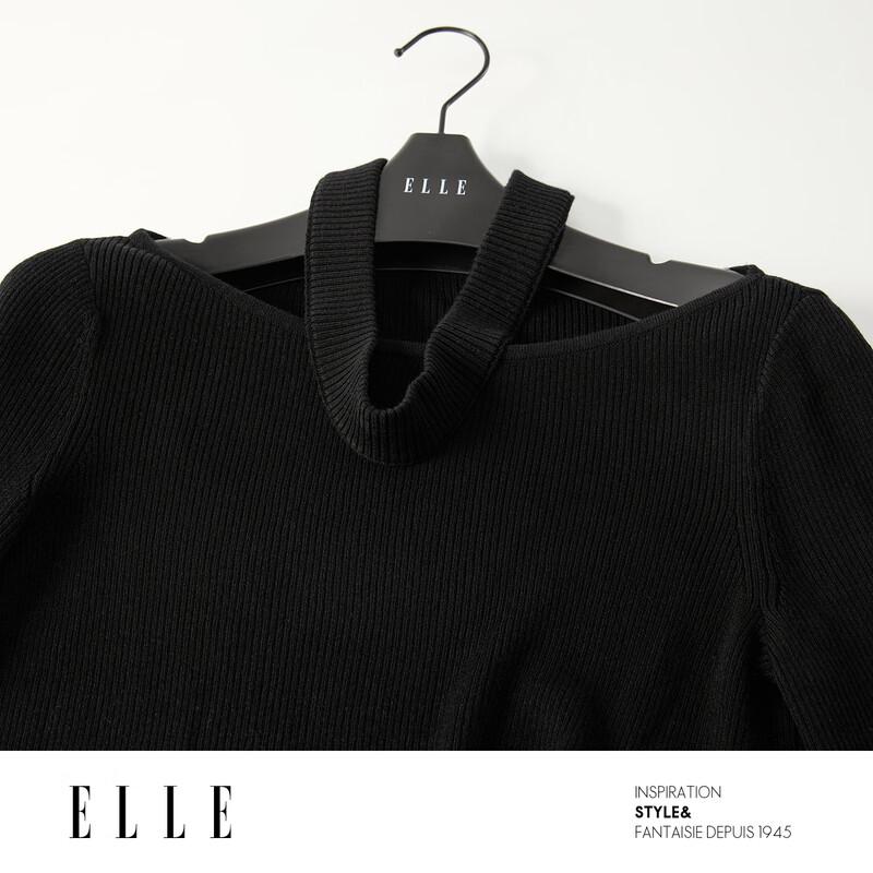 ELLE Женский вязаный свитер с вырезом-лодочкой