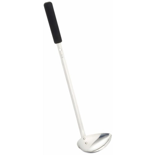 Sanpo Sangyo Silicone Long Handled Horizontal Mouth Ladle, 90cc, 18-8 Stainless Steel, China, BLCH701