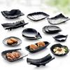 Western Steak Salad Dessert Plate Personality Creative Resistance To Fall Snack Food Grade Plastic Black Frosted Tableware