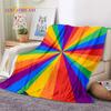 Rainbow Colour Illusion Cartoon Soft Flannel Blankets,Throw Blanket Comfortable Blanket for Picnic Beds Sofa Home Bedroom Gifts