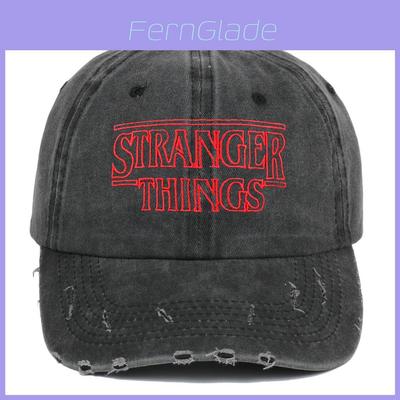 Винтажная вышитая бейсболка Stranger Things с эффектом потертости и защитой от солнца для фанатов