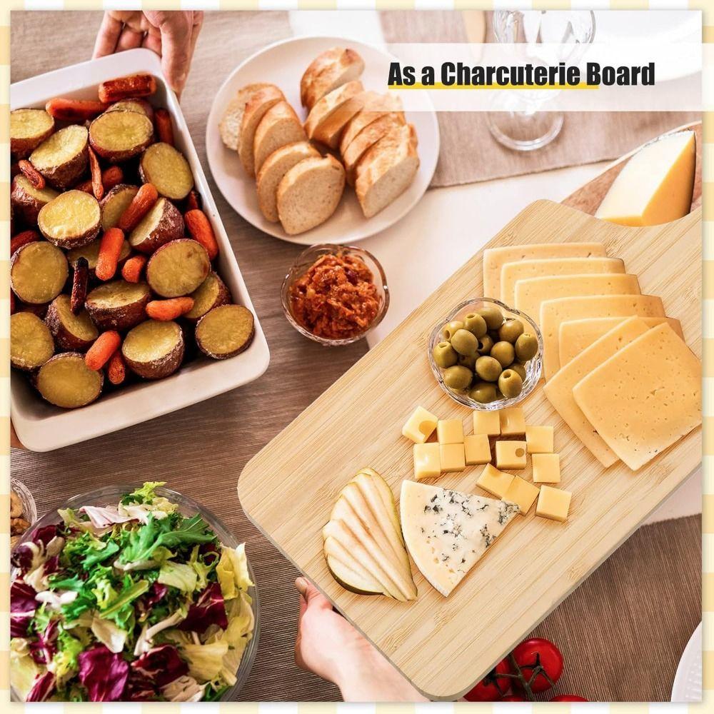 With Handle Bamboo Cutting Board Nonstick Wooden Pizza Paddle Thicken Food Serving Plate  Kitchen