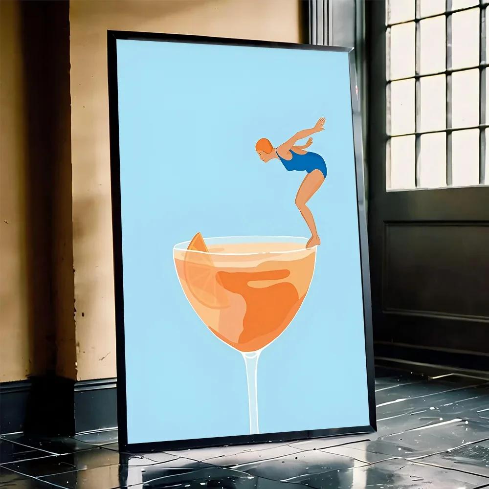 Красочный коктейльный напиток Хорошие плакаты и принты Печать на холсте Настенное искусство Картина для гостиной Домашний декор Подарки